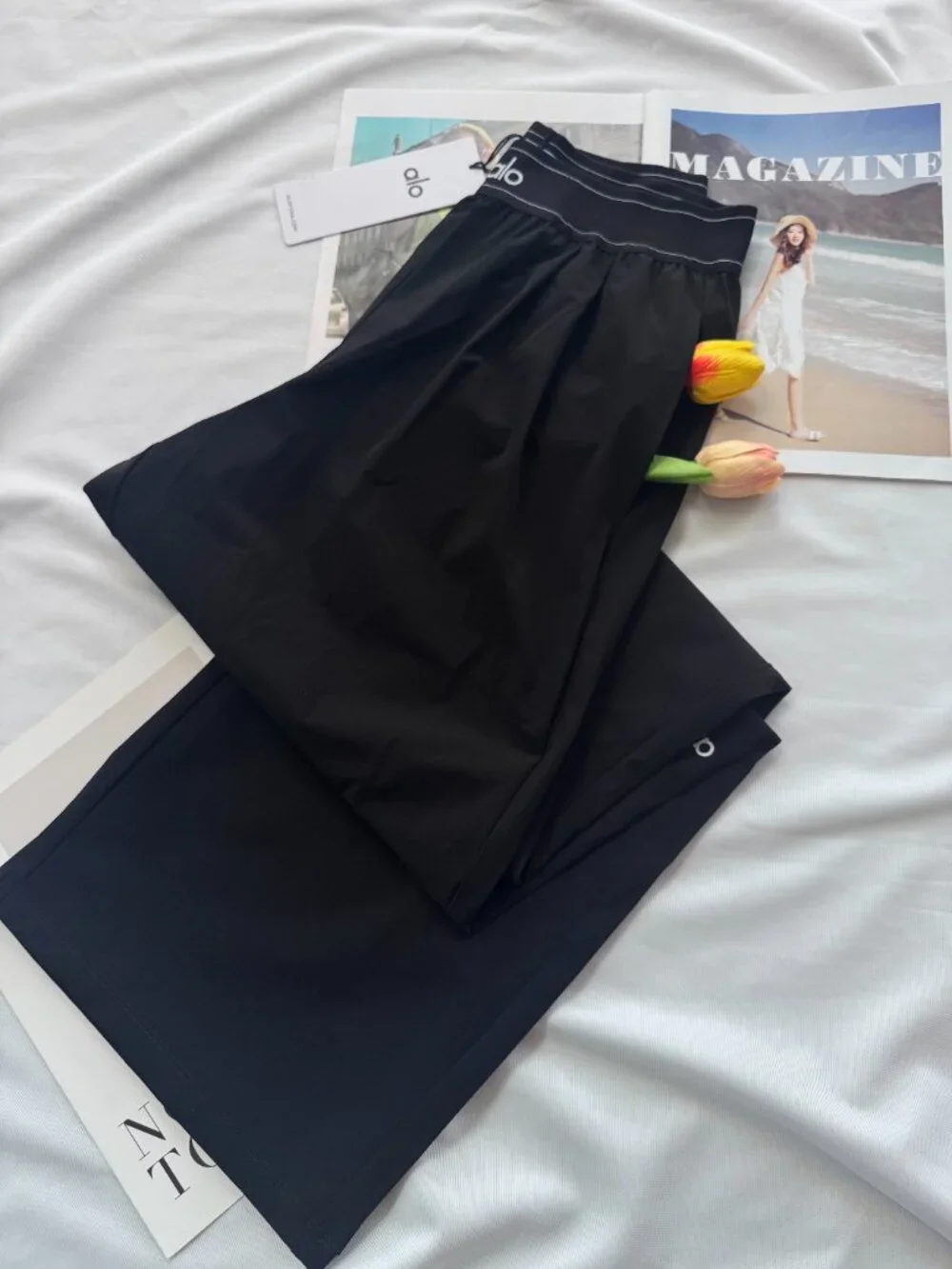 NWT 😘💛 ALO Yoga Women's Suit Up Trouser Classic Black,Straight legs,Casual